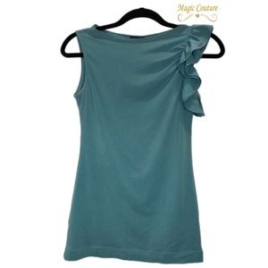 Theory Asymmetrical Ruffle Sleeve Blouse 💙🤍💙